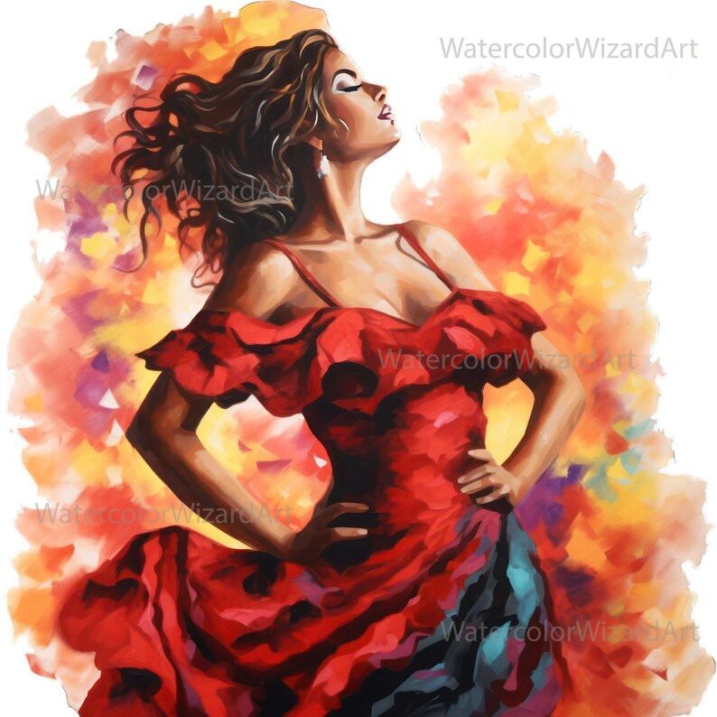 Watercolour Black Girl Dancing Clipart, Clipart, Woman Dance Png, Full