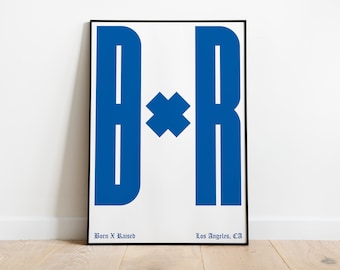 Born X Raised Typographic Poster | A4 A3 A2 | Fine Art Poster Print