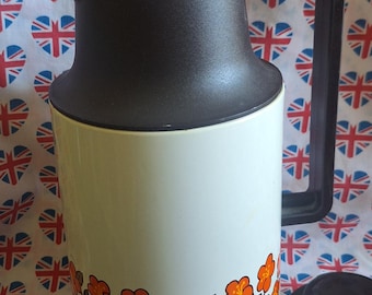 Opal funky orange flower seventies thermos coffee pot.