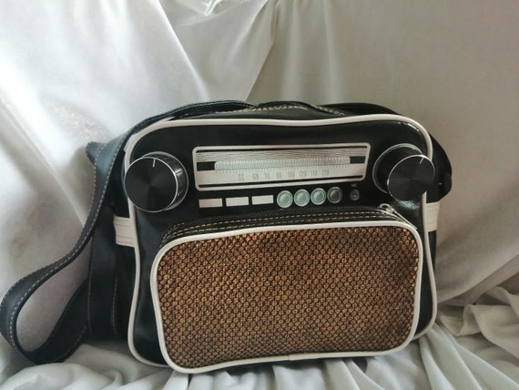 Retro radio with dials and speaker funky shoulder… - image 1