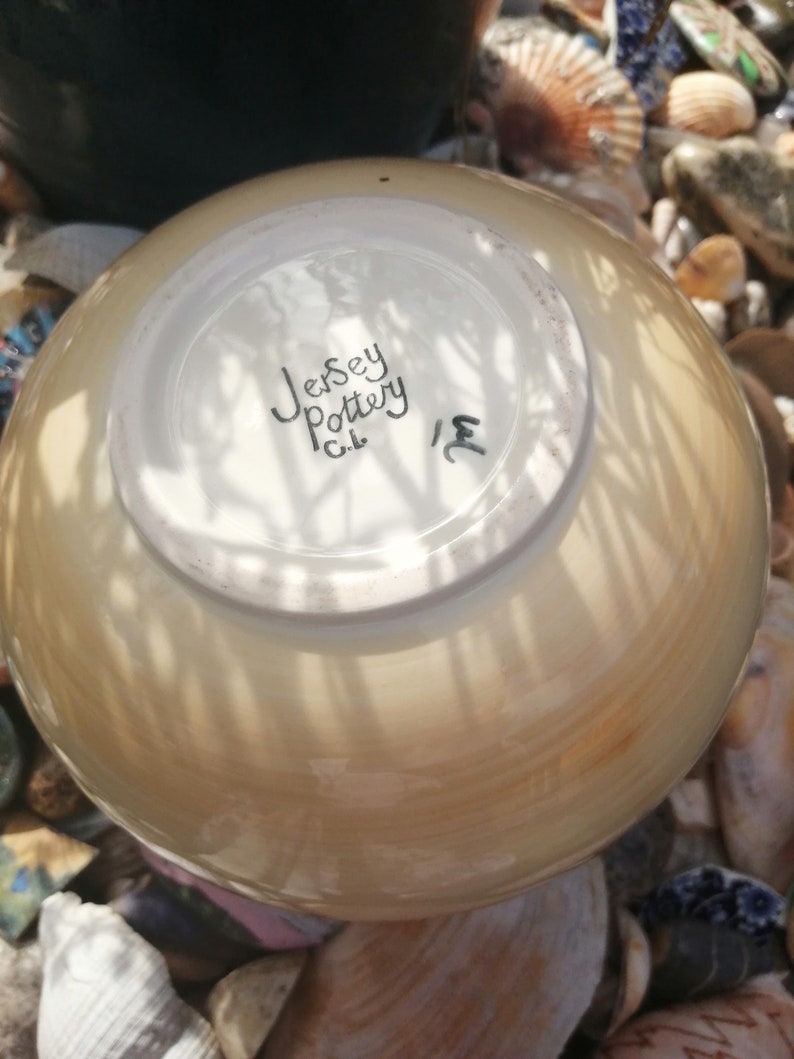 Jersey Pottery Green Leaf and Cream Vase Etsy