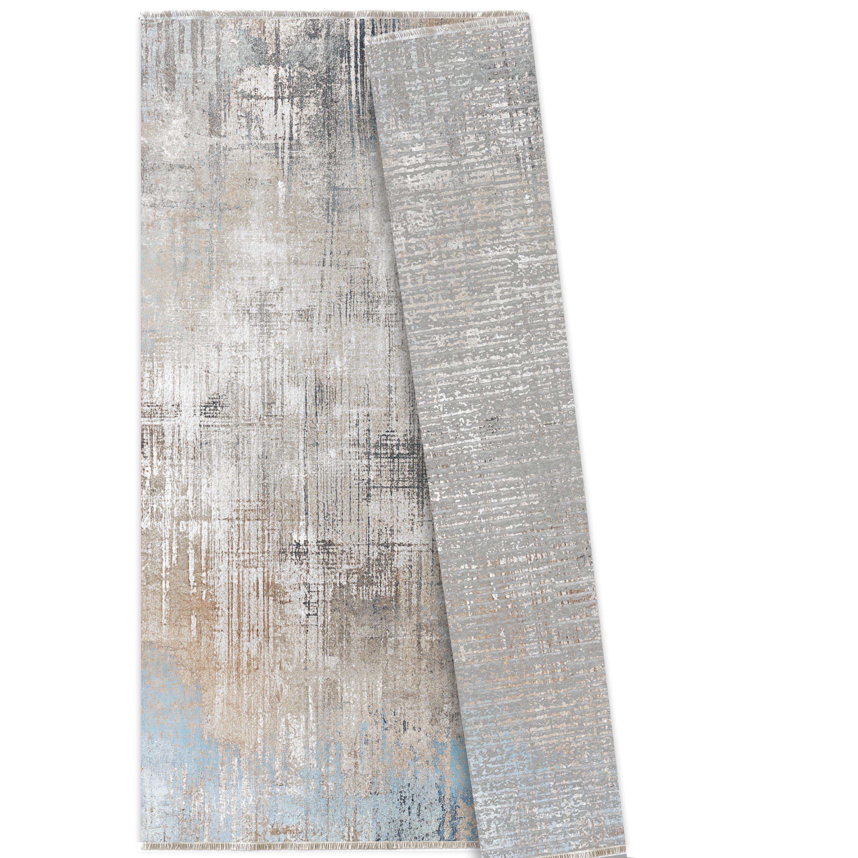 Gray Blue Double Sided Rug, Boho Distressed Area Rug, Reversible Carpet ...