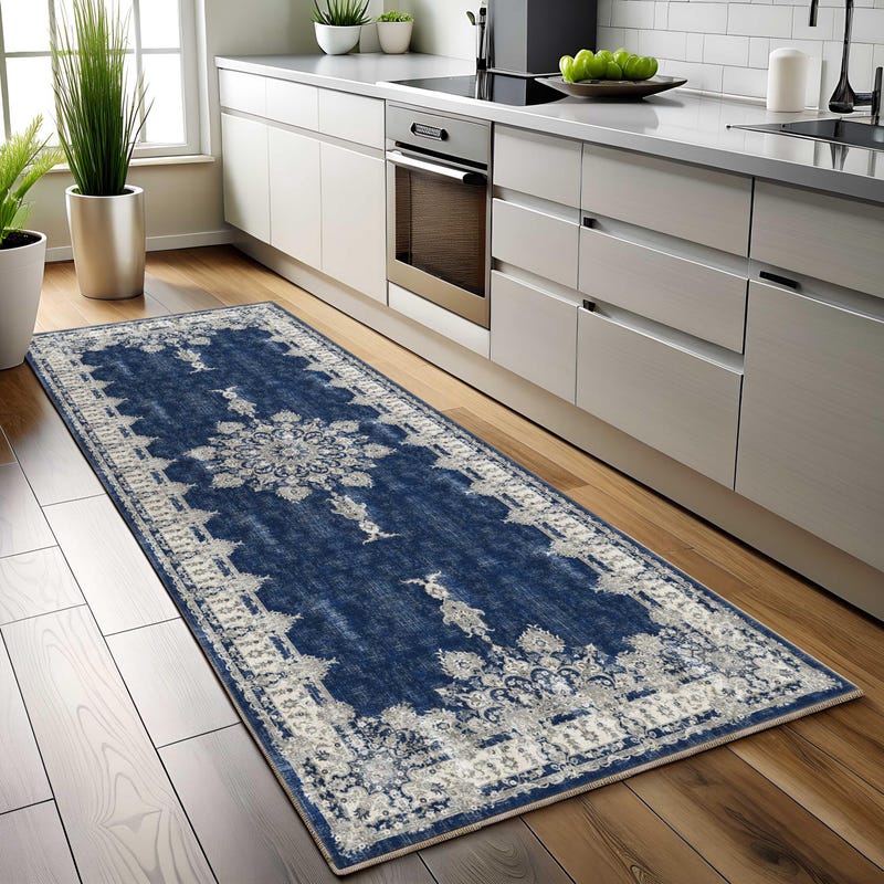 Orange White Blue Rug - Etsy