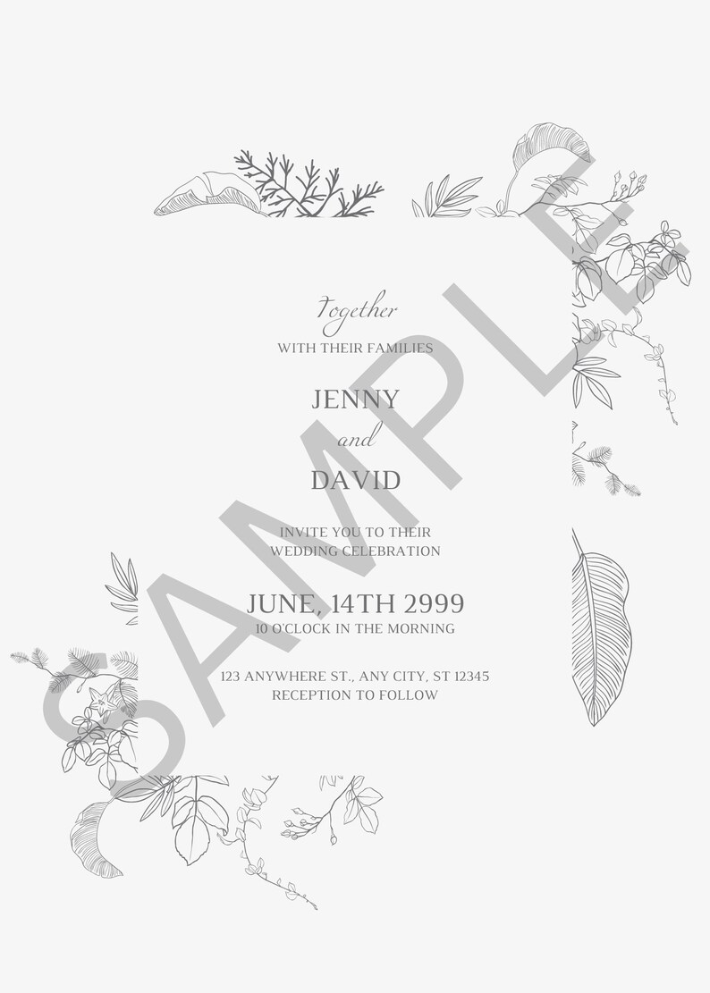 VINTAGE Digital Wedding Invitation Etsy