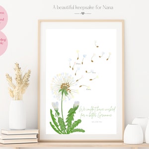 Nana Grammie Mothers Day Present, handprint, fingerprint, siblings, heart, baby, Mum, keepsake, Kids Arts Crafts, Artwork, Poster, Children
