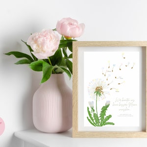 Melhor presente de dia das mães, impressão digital, linda memória, mãe, dente de leão, artesanato infantil, impressão de mão, alemão, cartão de bebê, arte, vovó