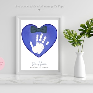 Impronta o regalo per la festa del papà, bambino, bellissimo ricordo, artigianato fai-da-te per papà, poster per bambini, il mio eroe, tedesco, biglietto per bambini