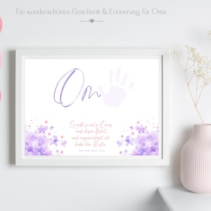 Oma Handabdruck Geschenk Muttertag, Fußabdruck, Geburtstag, Jeden Anlass, Geschwister, Blumen, Erinnerung, Mama, Kinder Aktivität, Deutsch