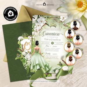 Invitación de quinceañera de la Princesa Rana, El Príncipe Rana, Diseño de invitación de cumpleaños de cuento de hadas, La Princesa y el Sapo, Dulces 16 Bayou Bday