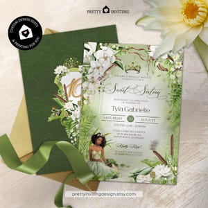 Invitación de quinceañera o dulce 16 de la Princesa Rana, El Príncipe Rana, Diseño de invitación de cumpleaños de cuento de hadas, La Princesa y el Sapo, Bayou Green