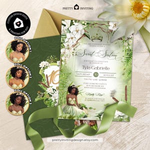 Invitación de quinceañera o dulce 16 de la Princesa Rana, El Príncipe Rana, Diseño de invitación de cumpleaños de cuento de hadas, La Princesa y el Sapo, Cumpleaños de Bayou