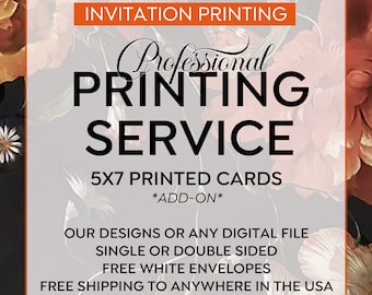 INVITATION PRINTING SERVICE - Professional Printing, Print My Invitation, Card Printing, 5x7 Printing, Print Service, Invite Print Shop