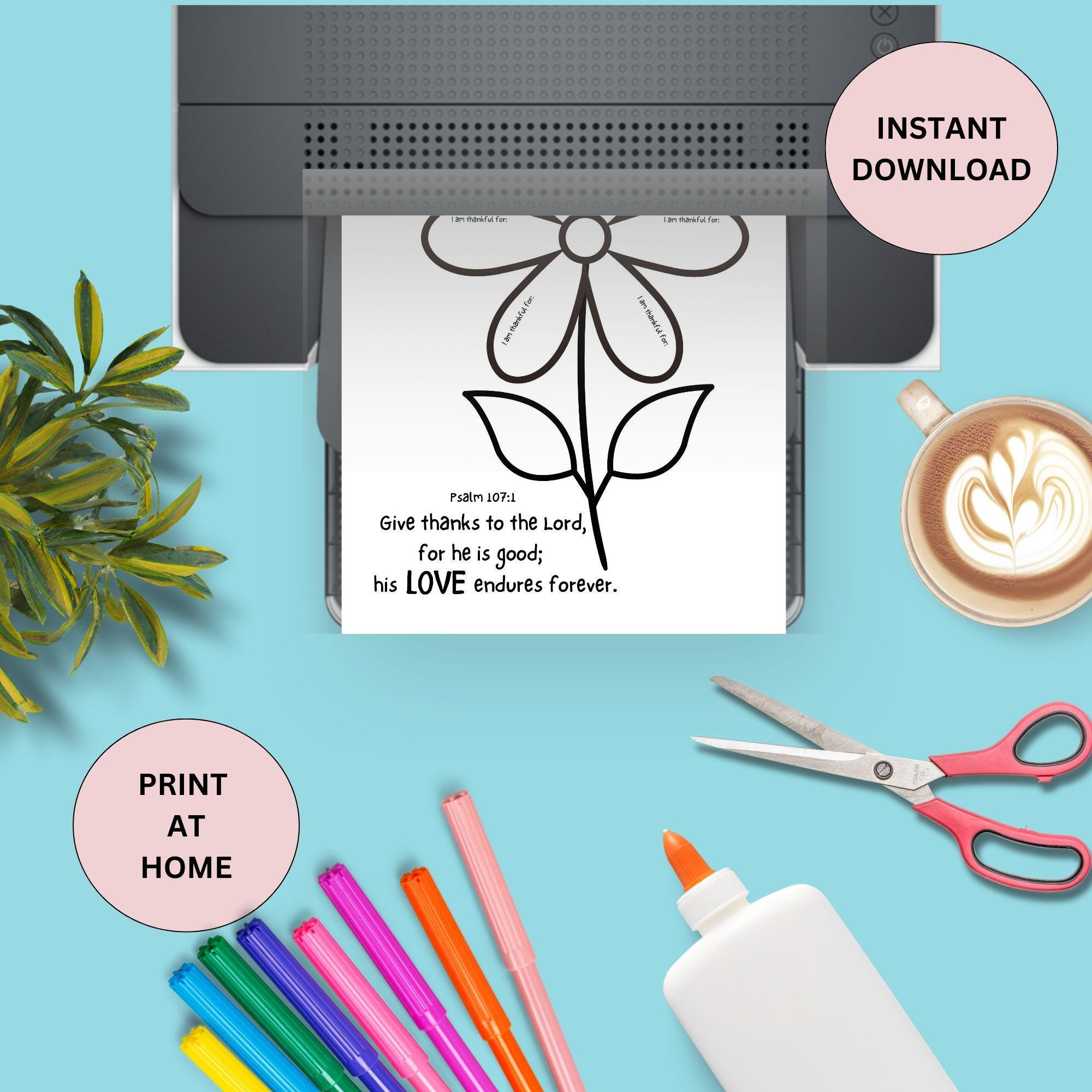 Give Thanks to the Lord Bible Verse Coloring Craft for Kids, Sunday ...