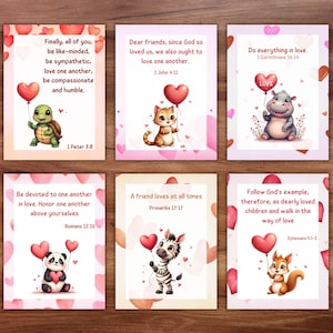 Christliche Valentinstag Klassenzimmer Karten, Bibel Vers Valentinstag bedruckbar, Götter Liebe Religiöse Schrift Lunch Box Notizen für Kinder
