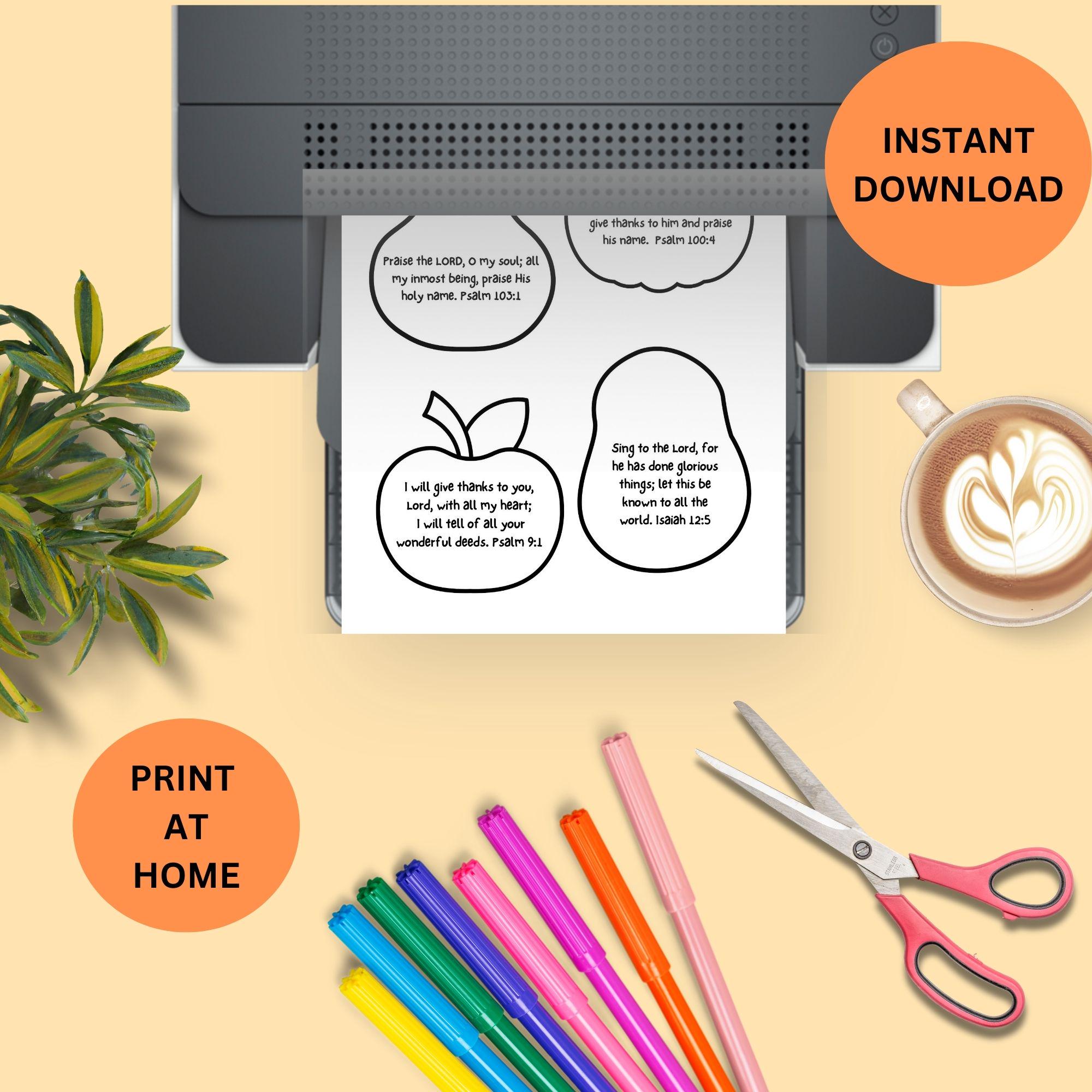 Thanksgiving Fall Bible Verse Sewing Coloring Activity Sunday School ...