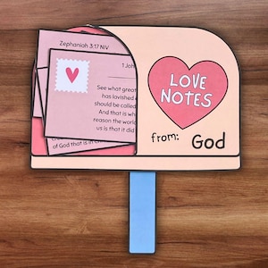 Manualidades bíblicas imprimibles para el día de San Valentín, notas de amor de Dios, páginas para colorear religiosas, actividades bíblicas para niños en la escuela dominical en casa