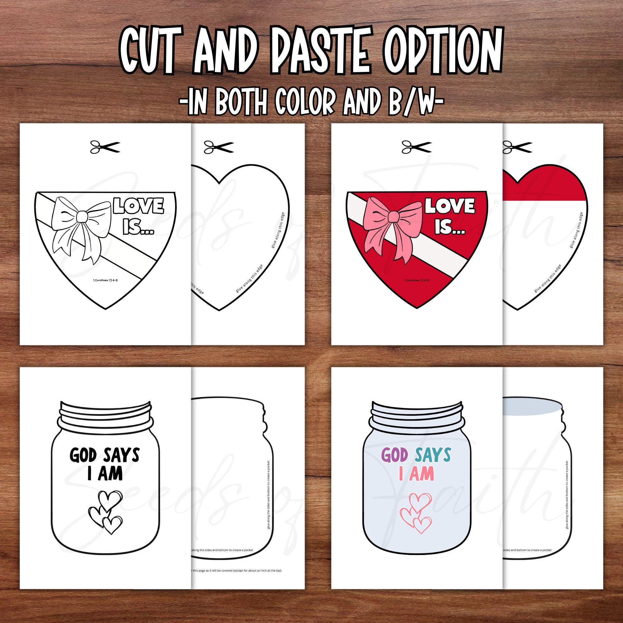 Christian Valentines Day Bible Craft Bundle, 1 Corinthians 13 Love is ...