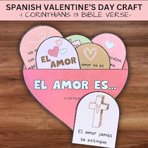 Manualidad de bolsillo con lección bíblica cristiana para el día de San Valentín, actividad para un viaje misionero con las Escrituras de Corintios 13, iglesia para niños de la Escuela Dominical