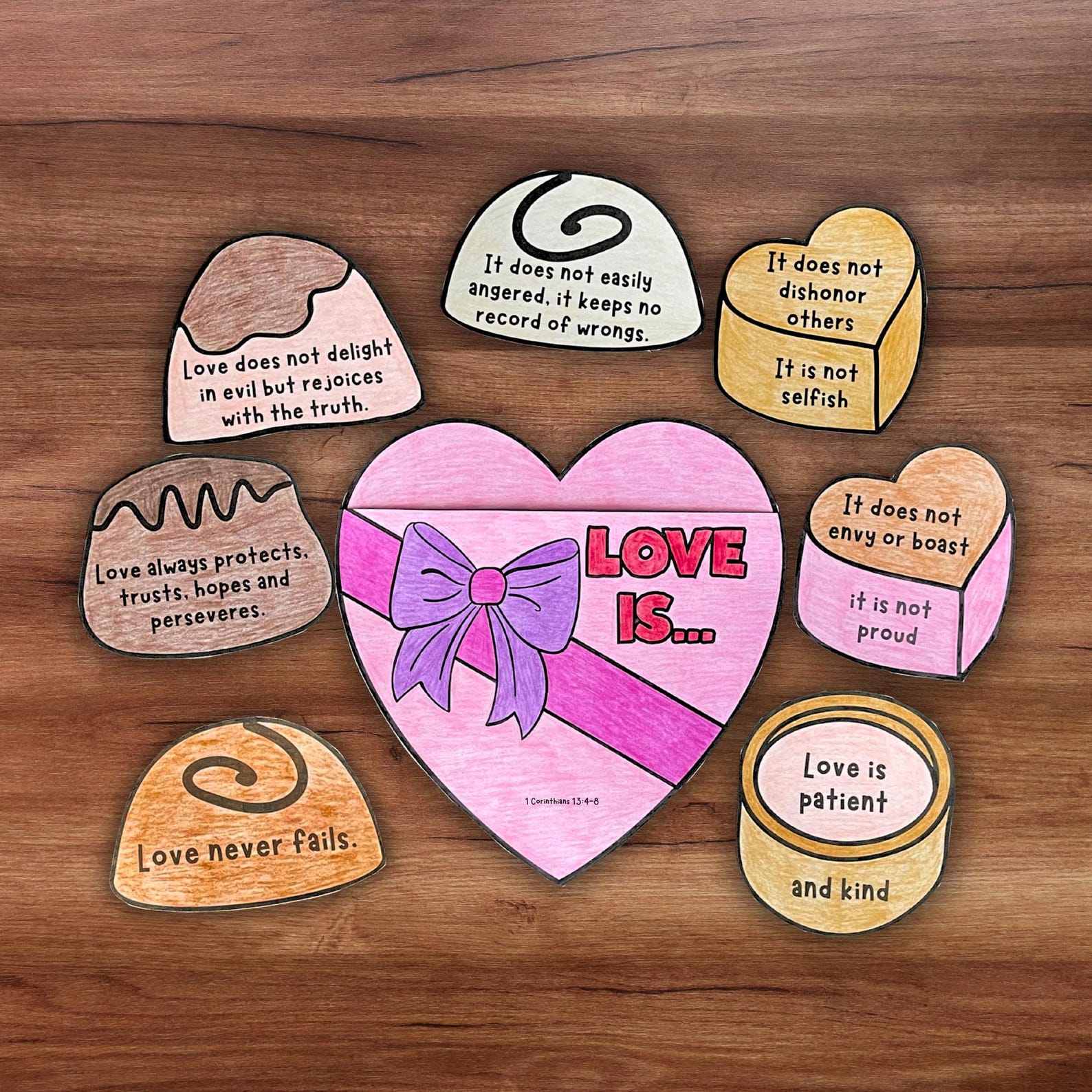 Valentine’s Day Sunday School Bible Craft, ! Corinthians 13 Love is ...