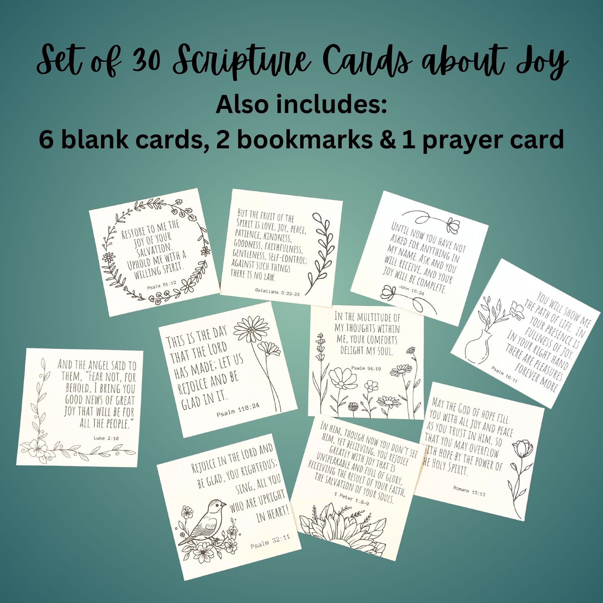 Bible Scripture Cards, Printable Bible Verse Journal Cards About Joy ...
