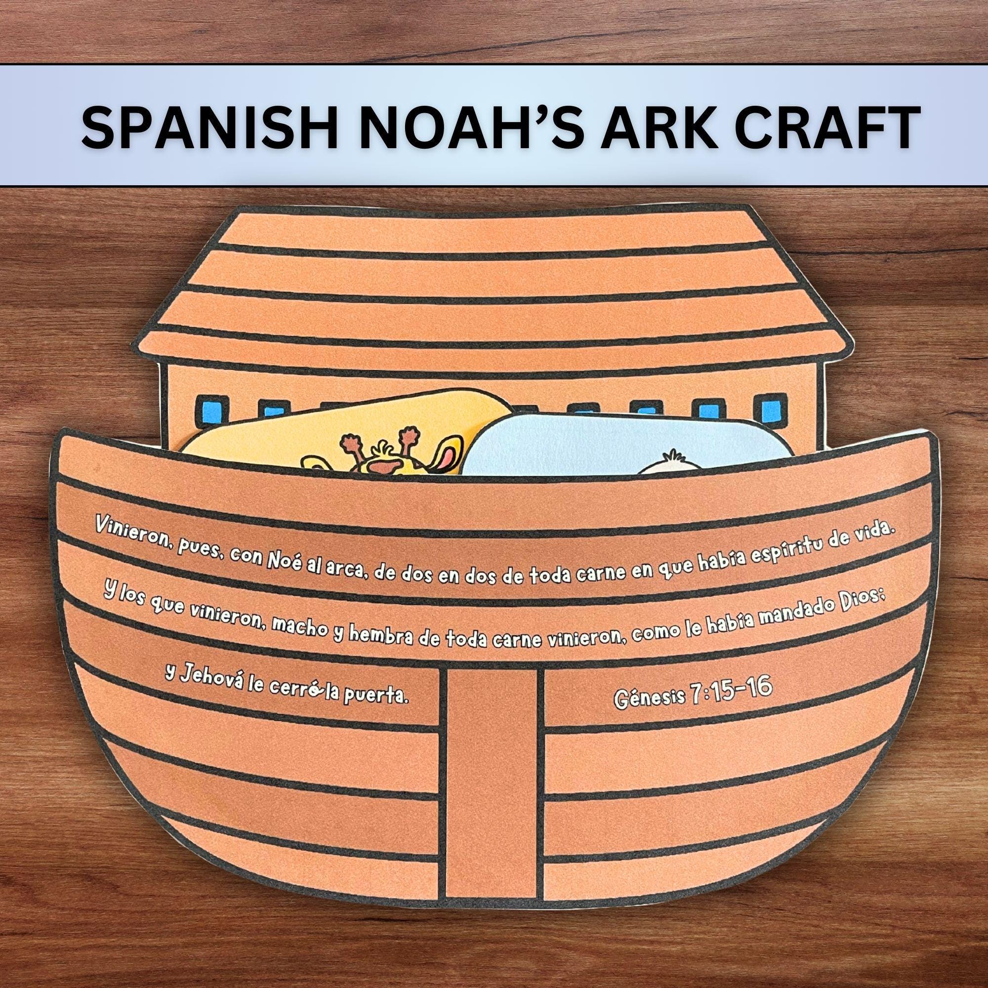 Spanish Noah's Ark Bible Craft, Noah and the Flood Sunday School VBS ...