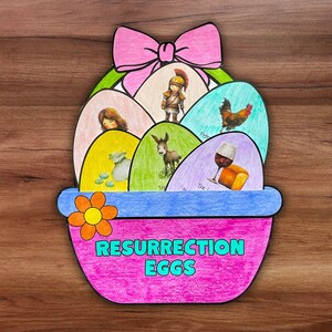 Resurrection Eggs Easter Basket Bible Story Craft, Holy Week Advent Activity, Religious Education Sunday School Homeschool Printable