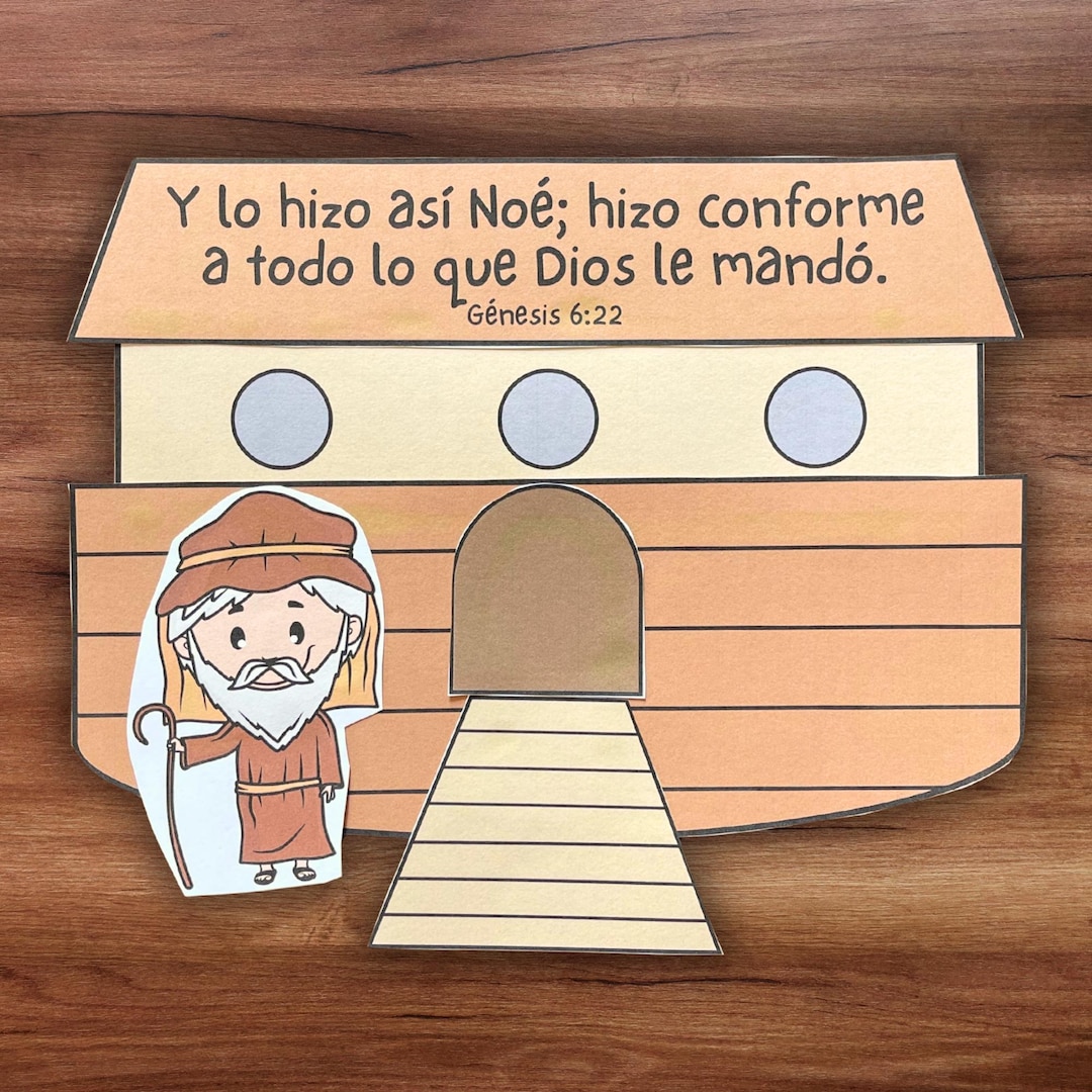 Spanish Noah's Ark Printable Craft and Bible Story Lesson, Sunday ...