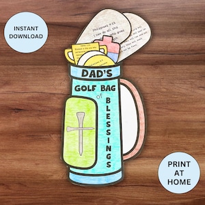 Vatertag Sonntag Schulbibel Handwerk, Schrift Färbung Aktivität druckbar, Andenken Weihnachten Geburtstagsgeschenk für Golfer Papa von Kindern