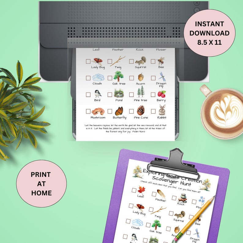 Scavenger Hunt Nature Walk Bible Lesson For Kids, Exploring Gods Creation Homeschool Sunday School Printable, Outdoor Adventure Activity image 5