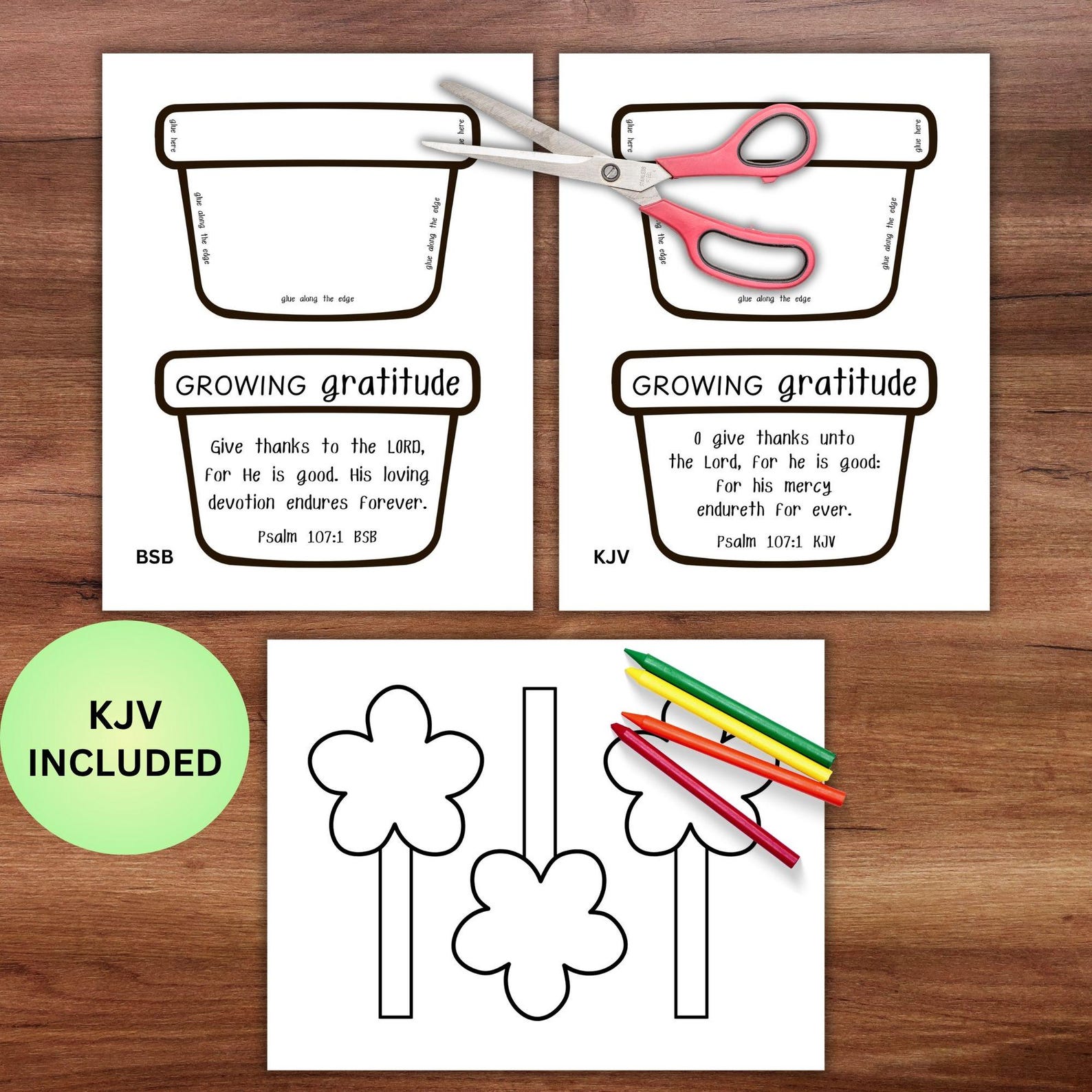 Give Thanks to the Lord Bible Verse Coloring Craft for Kids, Sunday ...