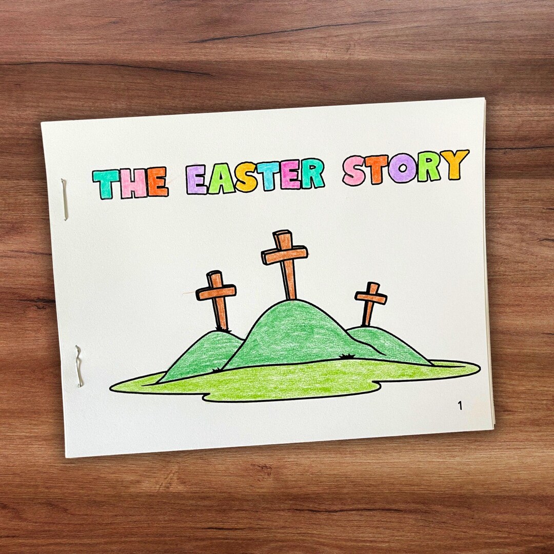 Easter Story Mini Coloring Book Sunday School Printable, Holy Week ...