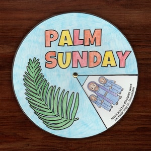Palmsonntag Karwoche Malrad Druckbare Bibel Aktivität Kinder Bibelstunde Homeschool Christian Schule Färbung Schneiden Handwerk