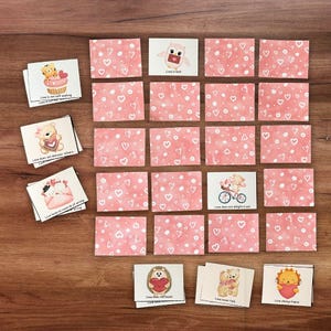 Christian Valentine Memory Match Game Activity Printable, Corinthians 13 Love is Patient Scripture Sunday School Homeschool Kids Church Game