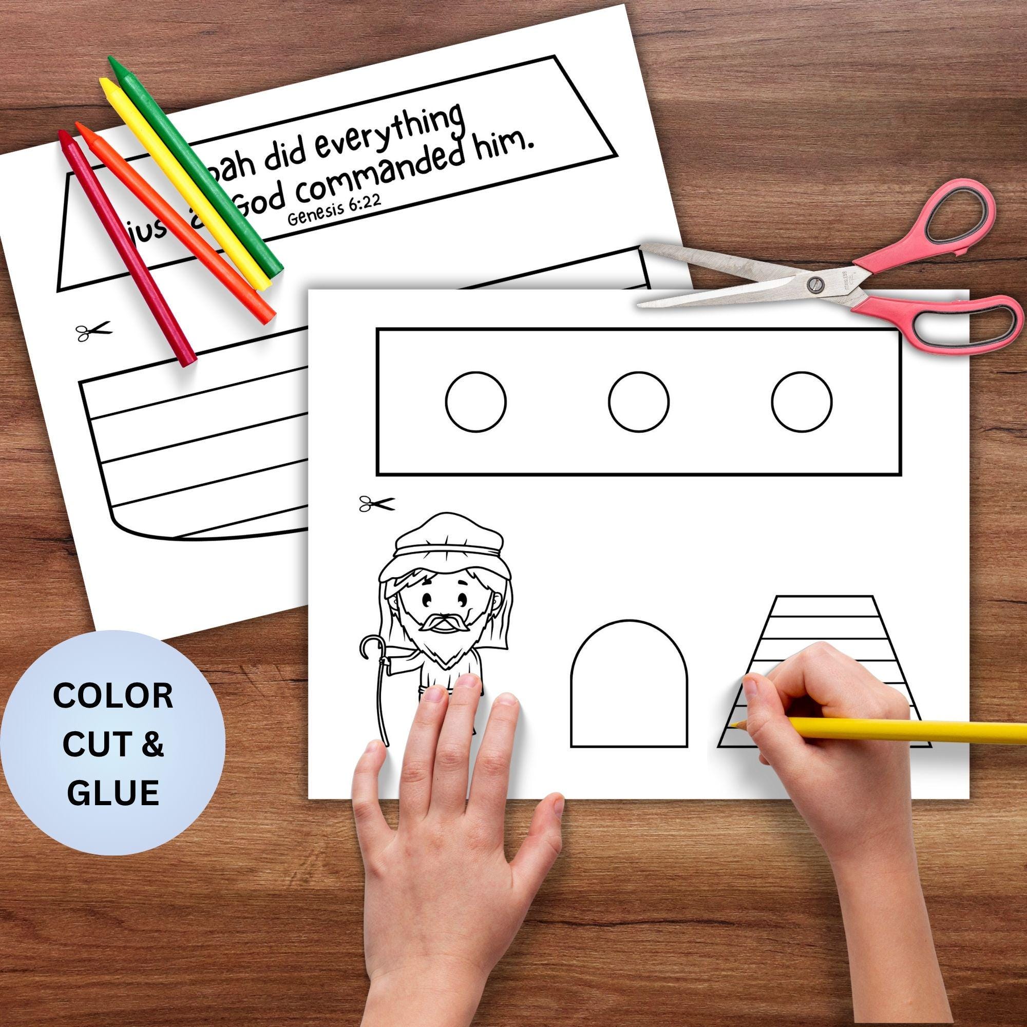 Noah's Ark Printable Craft and Bible Story Lesson, Sunday School ...