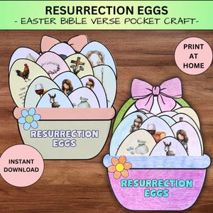 Auferstehung Eier Ostergeschichte Bibel Handwerk Printable, Karwoche Ostern Advent Religiös, Sonntagsschule Homeschool Malkorb Aktivität