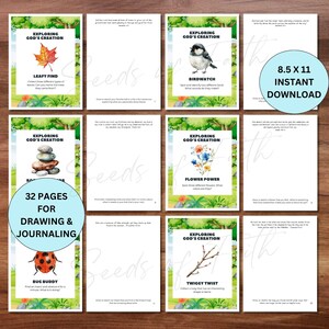Natuurwandeling speurtocht Bijbelles voor kinderen, verkenning van Gods schepping Homeschool zondagsschoolactiviteit, bijbelvers natuurdagboek afbeelding 3