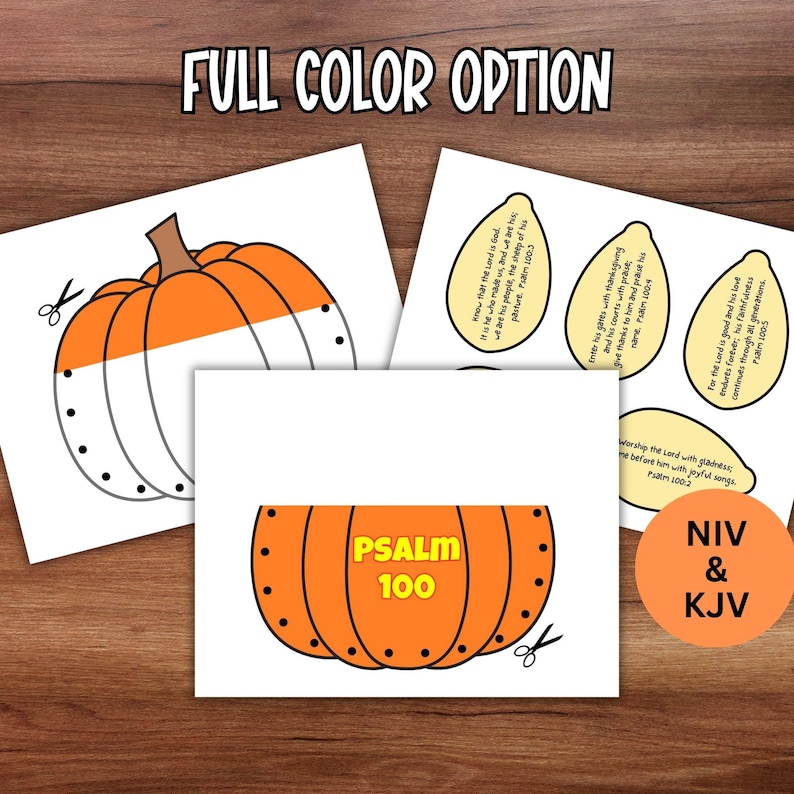 Thanksgiving Psalm 100 Bible Verse Pumpkin Sewing Craft NIV KJV Sunday ...