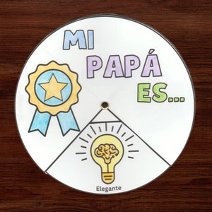 Spanish Father's Day Coloring Wheel Printable Activity, Mi Papa Es