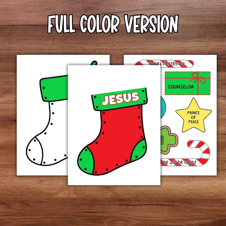 Christmas Bible Craft Names of Jesus Stocking Sunday School Advent ...