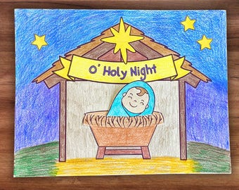 Christmas Bible Craft for Kids, Birth of Jesus Nativity Sunday School Craft, Christmas Story Printable, Religious Manger Advent Activity