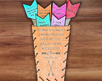Father's Day Bible Craft, Psalm 127 Sunday School Scripture Coloring Activity Printable, Keepsake Christmas Birthday Gift For Dad From Kids