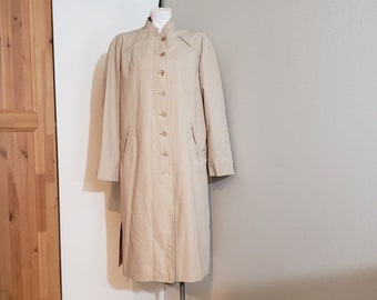 Vintage 70s Minimalist Light Academia Beige Raincoat - 1970s Large 10 12 Misty Harbor Ltd. Gender Neutral Waterproof Fall Trench Coat