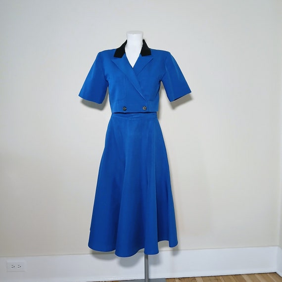Vintage 50s Retro Cropped Jacket and Full Skirt B… - image 1