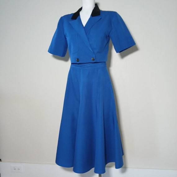 Vintage 50s Retro Cropped Jacket and Full Skirt B… - image 2