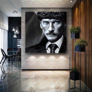 Mustafa Kemal Atatürk Wall Art, Türkiye Wall Art, Roll Up Canvas, Stretched Canvas Art, Framed Wall Art Painting