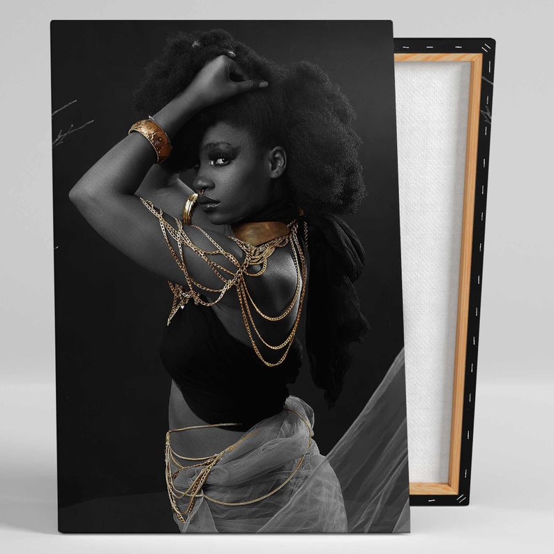 Portrait Femmes Africaines Toile Peinture Affiches et Gravures Mur Art Photos Salon Décor À La Maison 30X90cmx2 Sans Cadre - Maison