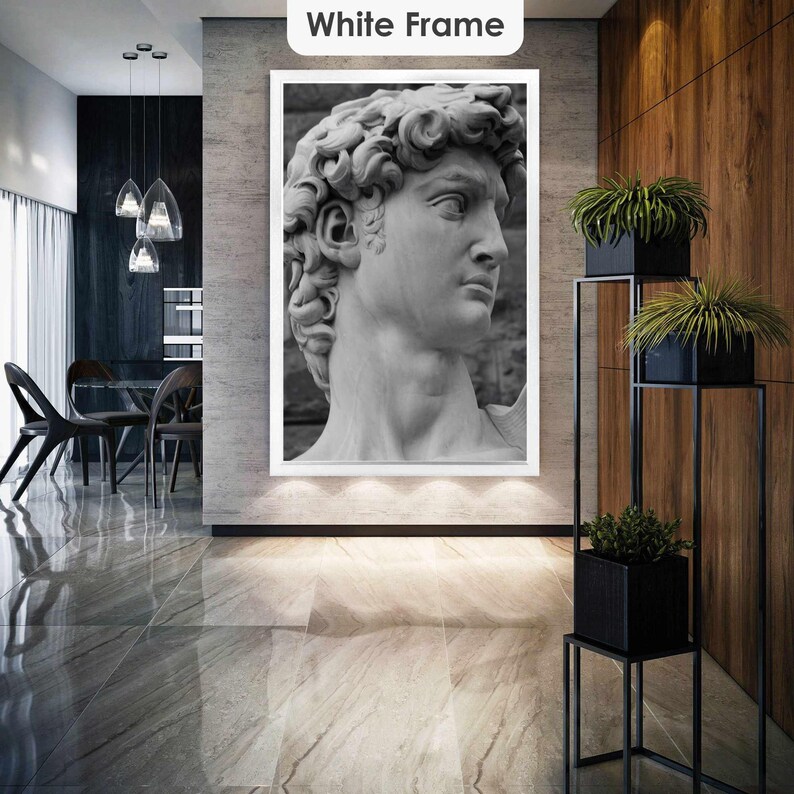 Michelangelo Wall Art, Statue of David Canvas Art, Modern Room Wall