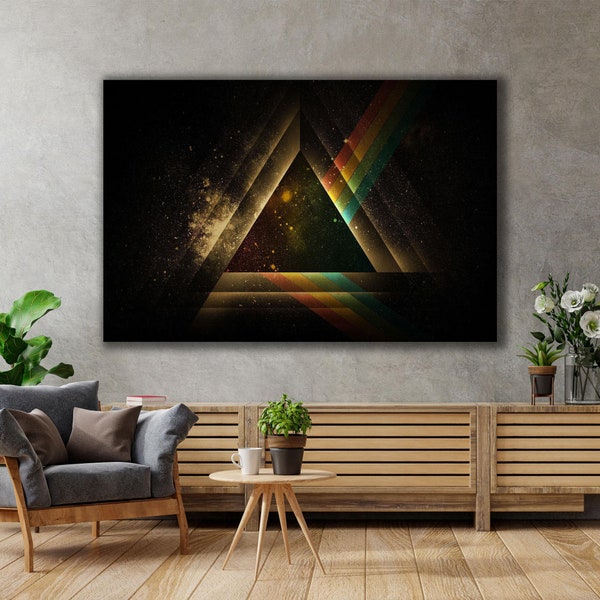 Pink Floyd Wall Art, Rock Music Group Canvas Art, Color Prism Wall Decor, Roll Up Canvas, Stretched Canvas Art, Framed Wall Art Painting