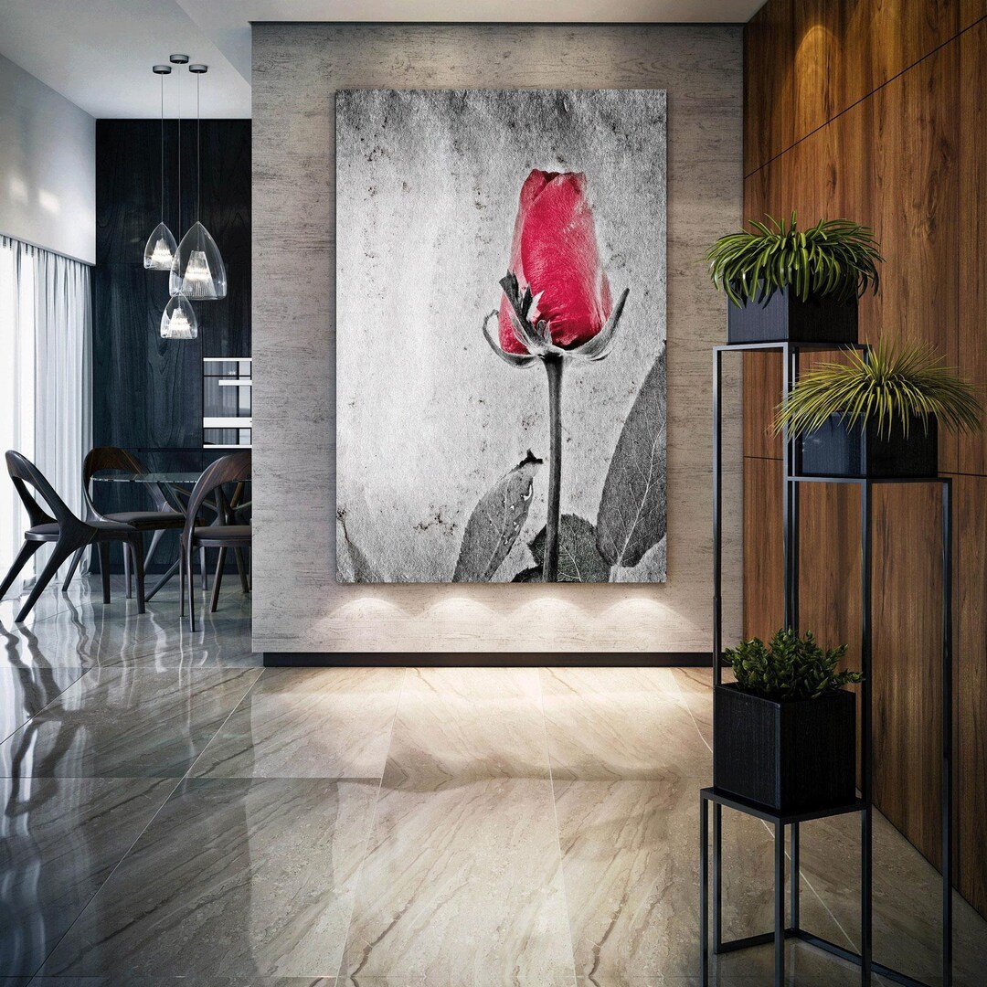 Poster Floral Encadré Rose Clair Et Violet – Art Mural Moderne – ANCXWOTER
