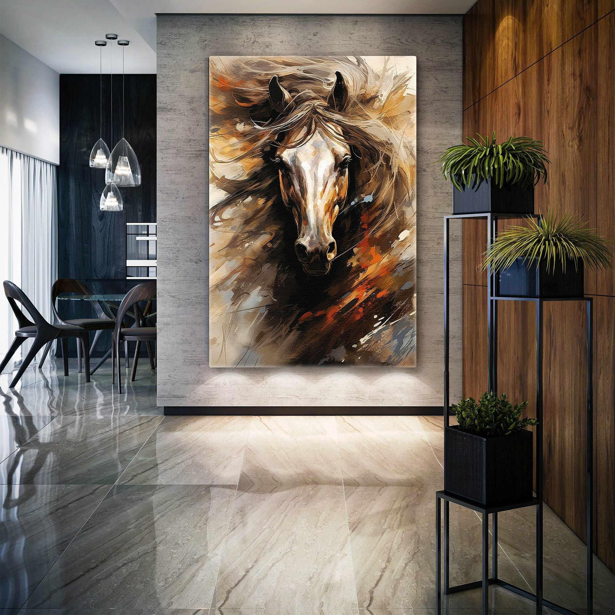 Horse Wall Art, Living Room Wall Art, Animal Canvas Wall Art, Roll Up Canvas, Stretched Canvas Art, Framed Wall Art Painting